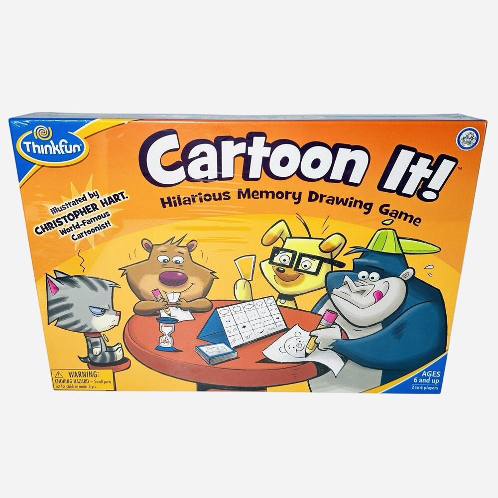 ThinkFun JR. Cartoon It! Memory Drawing Sketch Artist Board Game Board Games NEW